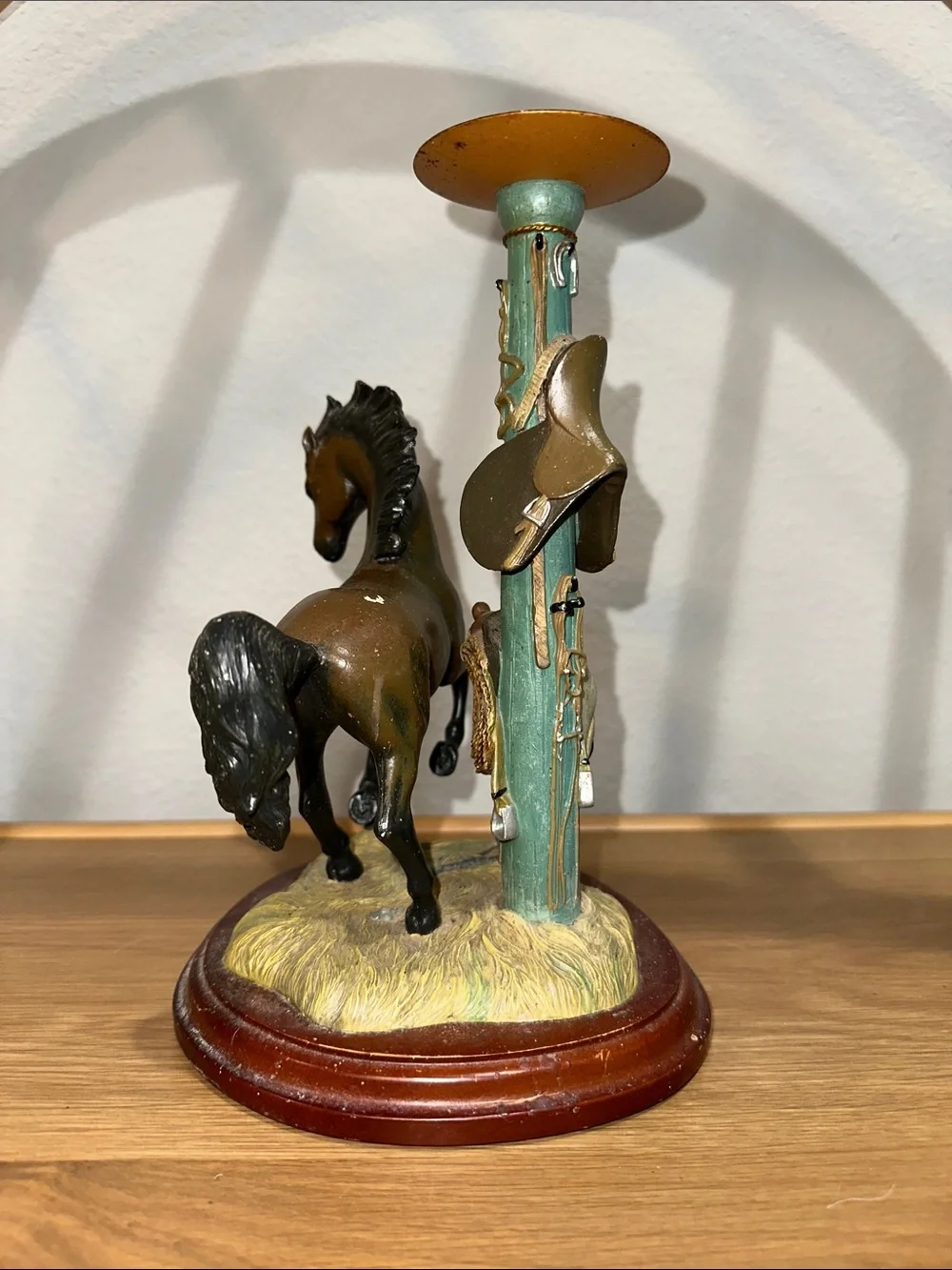 Vintage Noble Stallions Candlestick by Gianni Benvenuti Horse Western